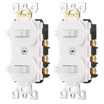 WENGART Interruptor duplo tipo alavanca 2 unidades 15 A 120 V branco WENGART Interruptor duplo tipo alavanca 2 unidades 15 A 120 V branco