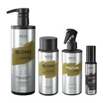 Wess Blond Sh 500Ml+Cond 250Ml+Wewish M. 260Ml+Weshine 45Ml - Wess Professional