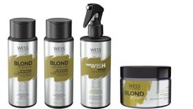 Wess Blond Shampoo e Condicionador e Máscara e We Wish Reconstrutor Matizador