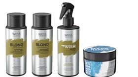 Wess Blond Shampoo e Condicionador e We Wish Reconstrutor Matizador + Repair Fibber Effect Máscara
