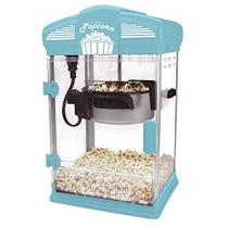 West Bend Stir Crazy Movie Theater Popcorn Popper, Máquina Gourmet Popcorn Maker com chaleira de pipoca antiaderente, ferramenta de medição e colher de pipoca para máquina de pipoca, 4 Qt., azul