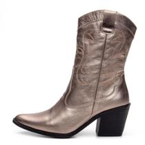 Western caline dourado envelhecido com ziper