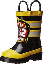 Western Chief Boys Waterproof Printed Rain Boot with Easy Pull On Handles, F.D.U.S.A, 4 M Kid