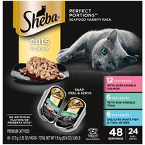 Wet Cat Food Sheba Perfect Portions 48 porções de salmão e atum