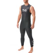 Wetsuit TYR Hurricane Cat 1 Masculina sem Mangas Neoprene Slick Skin com Speed Wrap para Triathlon