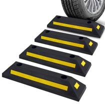 Wheel Stopper Pyle Curb Garage Vehicle Rubber, pacote com 4 unidades PCRSTP11X4 Wheel Stopper Pyle Curb Garage Vehicle Rubber, pacote com 4 unidades PCRSTP11X4