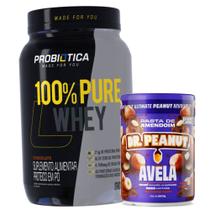 Whey 100% 900g probiotica+pasta de amendoim 250g sort