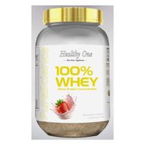 Whey 100% Concentrado 900G Morango Healthy One