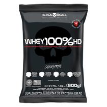 Whey 100% HD Chocolate 900g Refil Black Skull - Whey Concentrado Isolado & Hidrolisado