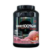 Whey 100% Hd Gourmet 900G Morango Black Skull