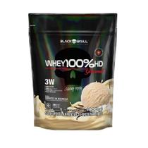 Whey 100 HD Refil 900g Black Skull Sabor Sorvete de Baunilha