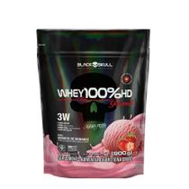Whey 100 HD Refil 900g Black Skull Sabor Sorvete de Morango