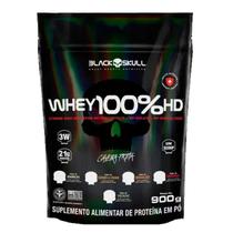 Whey 100% HD Refil Black Skull Sabor Baunilha 900g - Suplemento Proteico