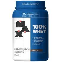 Whey 100% Max Titanium Pote 900g Suplemento Whey Max Titanium
