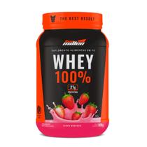 Whey 100% Morango 900g Pote - New Millen - NEW MILLEN 12%