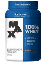 Whey 100% Protein Concentrado Chocolate 900g Pote Max Titanium