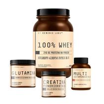 Whey 100% Pure (907g) + Creatina (300g) + Glutamina (300g) + Multi Vitamínico A-Z (30 Cápsulas) - (907g) - Generic Labs