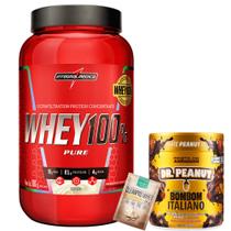 Whey 100% Pure - Concentrado - 900g - Integralmédica + Pasta Amendoim - Dr Peanut + Dose
