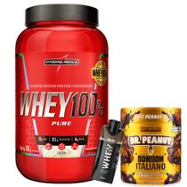 Whey 100% Pure - Concentrado - 900g - Integralmédica + Pasta Amendoim - Dr Peanut + Shake