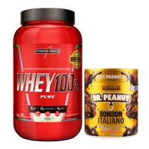 Whey 100% Pure Concentrado - 900g - Integralmédica + Pasta Amendoim - Dr Peanut