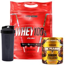 Whey 100% Pure Concentrado 900g Refil Integralmédica + Pasta Amendoim - Dr Peanut + Coqueteleira