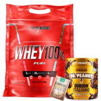Whey 100% Pure - Concentrado - 900g Refil - Integralmédica + Pasta Amendoim - Dr Peanut + Dose