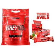 Whey 100% pure pouch 907g + protein crisp c/12 45g integralmedica