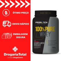 Whey 100% Pure Whey Probiótica Pote 900g Sabor Morango Suplemento Alimentar