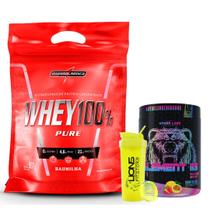 Whey 100% Pure - Whey Protein 900G Refil - Integral Médica+Pré-Treino Element 115