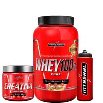 Whey 100% Pure - Whey Protein 907G - Integral Médica+Creatina Hardcore 300g Original Integral medica+Garrafinha