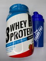 Whey 3 W Protein Pote de 900 g Sabor Morango-Shark Pro