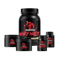 Whey (900g) + Gluta (100g) + Crea (100g) + Bcaa (60 Cápsulas) + Multivit (60 Cápsulas) - (900g) - Monsterfeed