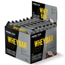 Whey bar barra proteina 40g caixa 24 un coco probiotica Whey bar barra proteina 40g caixa 24 un coco probiotica