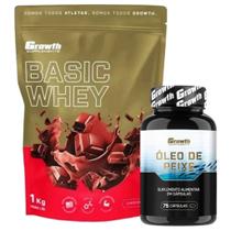 Whey Basic 1Kg + Omega 3 Óleo de Peixe 75 Caps Growth