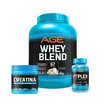 Whey Blend Age (2kg) + Creatina Age (300g) + Vitplex (30 Cápsulas) - (2kg) - AGE