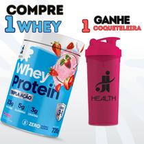 Whey Com Creatina E Glutamina Health Whey 720g Tripla Ação Suplemento alimentar em pó Fitness