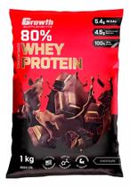 Whey Concentrado 80% Whey Protein 1kg - Growth Supplements Sabor Chocolate