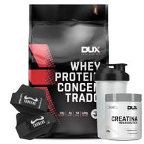 Whey Concentrado Cookies 1,8Kg Creatina Luva + Coqueteleira - Dux