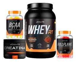 Whey Concentrado Rt 907g + Creatina Pura Micronizada 150g + Cafeina 210mg 120 Capsulas + Bcaa 120 Capsulas Fullife