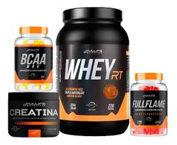 Whey Concentrado Rt 907g + Creatina Pura Micronizada 150g + Cafeina 210mg 120 Capsulas + Bcaa 120 Capsulas Fullife