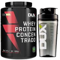 Whey Dux Concentrado 900g + Coqueteleira Premium Fumê 800ml