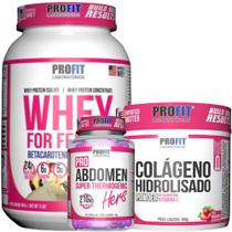 Whey Feminino 907g + Termogênico Pro Abdomen Hers 60 Cápsulas + Colágeno Hidrolisado 300g - Profit