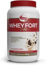 Whey Fort 3W Proteína Whey Protein Hidrolisado Cookies &amp Cream Vitafor 900g
