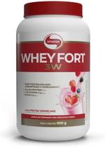 Whey Fort 3W Proteína Whey Protein Hidrolisado Frutas Vermelhas Vitafor 900g