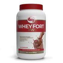 Whey Fort 3W Whey Protein Isolado Concentrado e Hidrolisado Sabor Chocolate 900g Vitafor