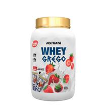 Whey Grego 900g Nutrata Sabor Morango com Chantilly