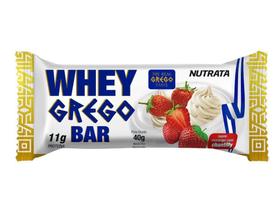 Whey Grego Bar - 1 Unidade - Morango com Chantilly - Nutrata