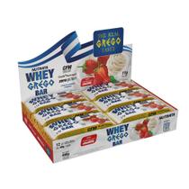 Whey Grego Bar Morango com Chantilly - Nutrata 12 Un.