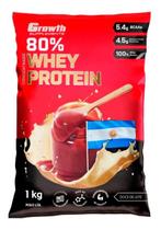 Whey Growth Concentrado 80% Protein Supplements 1Kg Sabores