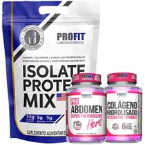 Whey Isolado 1,8kg + Colágeno Hidrolisado 150 Caps + Termogênico Pro Abdomen Hers 60 Caps - Profit